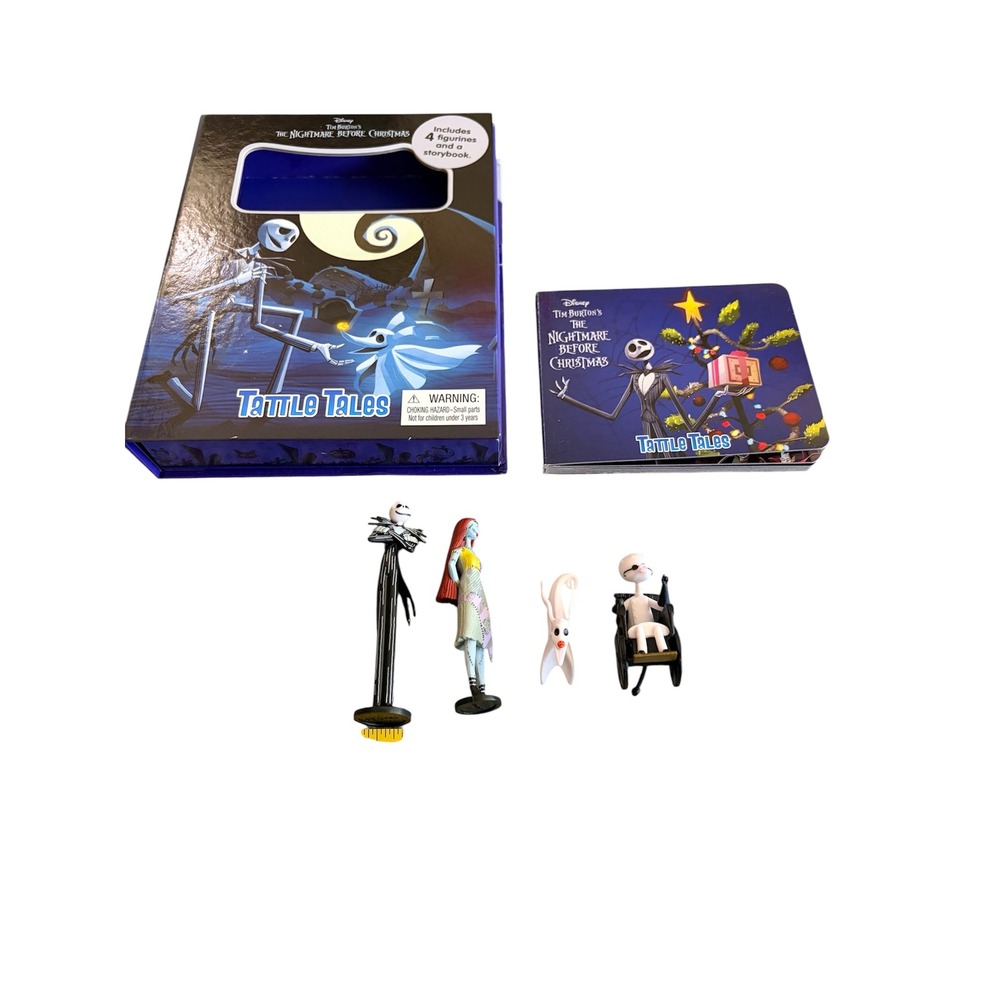 Disney The Nightmare Before Christmas Tattle Tales Book & Figurines Set
